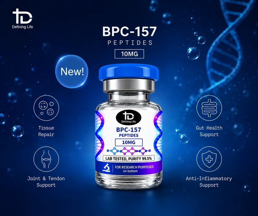 DefiningLife BPC-157 10mg — tissue repair, gut health, joint & tendon, anti-inflammatory support